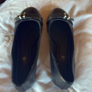 Black American eagle ballet flats silver buckle on top size 7
